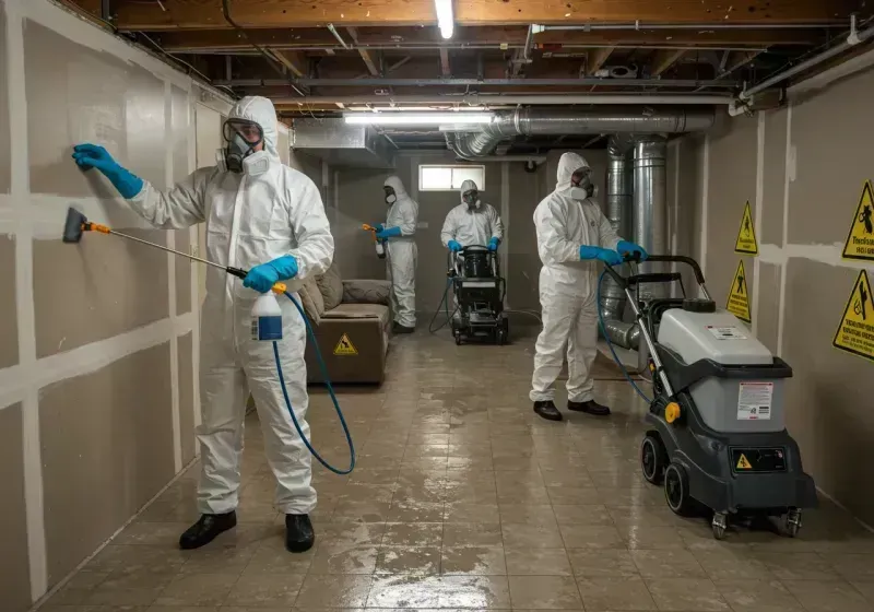 Basement Moisture Removal and Structural Drying process in Irwinton, GA